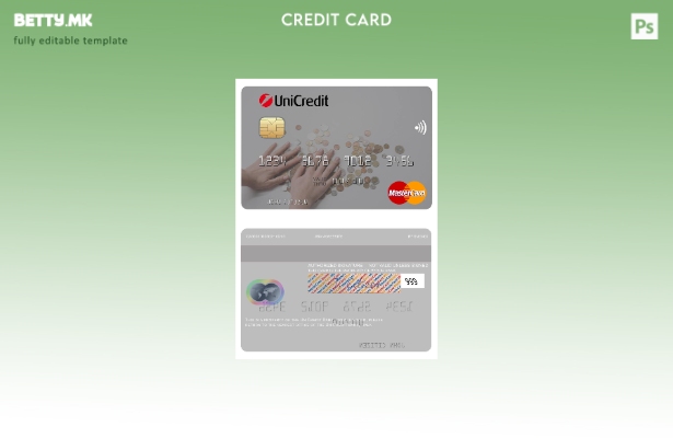 Шаблон за мастер картички во модерен стил Италија UniCredit Bank